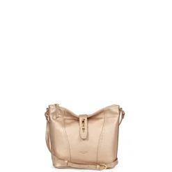 Sac porté travers ANDREA Doré en cuir Léa Ione