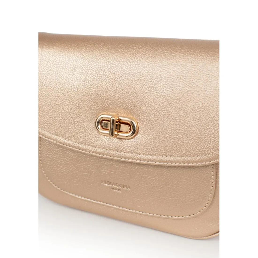Sac porté travers ANDREA Doré en cuir Sue