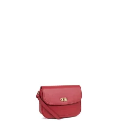 Sac porté travers ANDREA Rouge foncé en cuir Ode