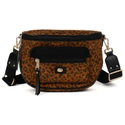 Sac porté travers LEONIE Imprimé Fauve Lana