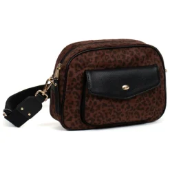 Sac porté travers LEONIE Imprimé Chocolat Elia