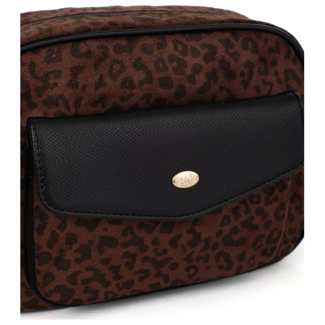 Sac porté travers LEONIE Imprimé Chocolat Elia