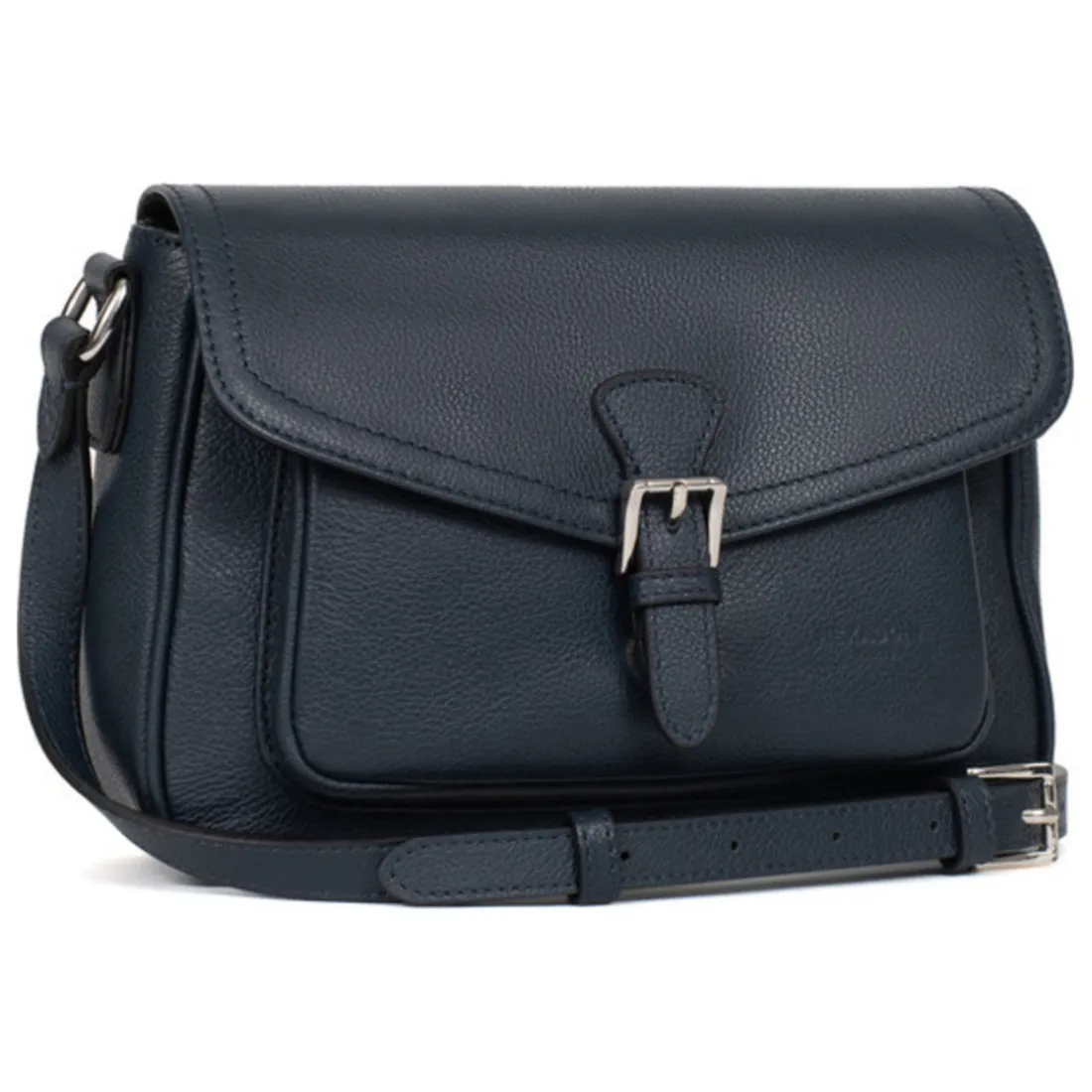 Sac porté travers MIRABELLE Bleu pétrole en cuir Tia