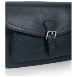 Sac porté travers MIRABELLE Bleu pétrole en cuir Tia