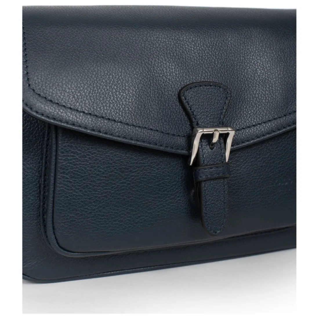 Sac porté travers MIRABELLE Bleu pétrole en cuir Tia