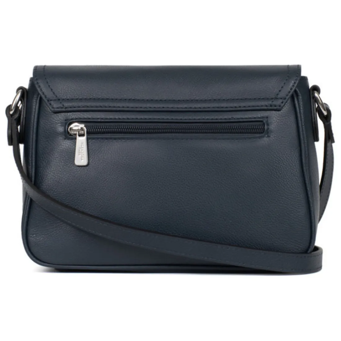 Sac porté travers MIRABELLE Bleu pétrole en cuir Tia