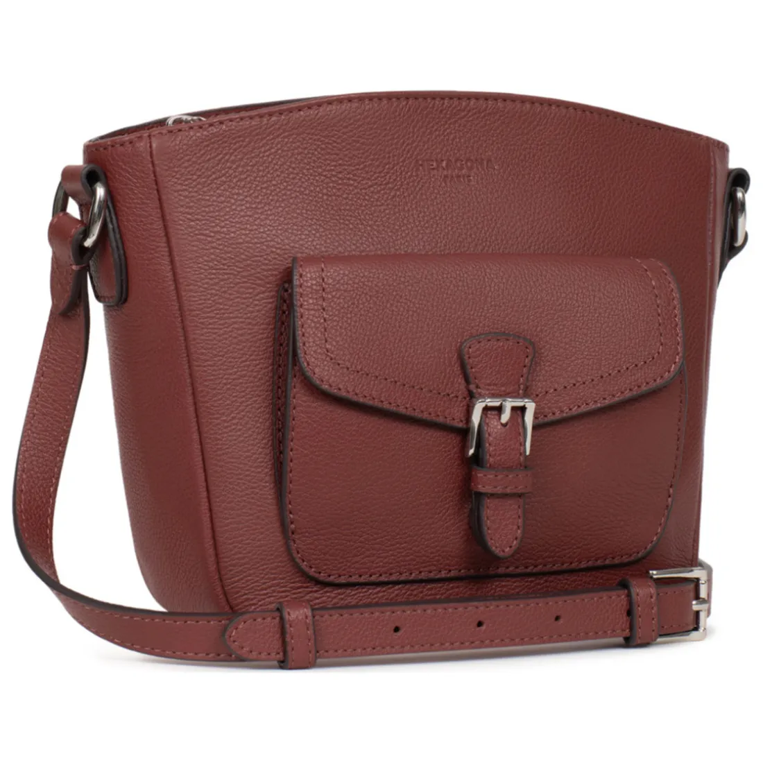 Sac porté travers MIRABELLE Bordeaux en cuir Zadie