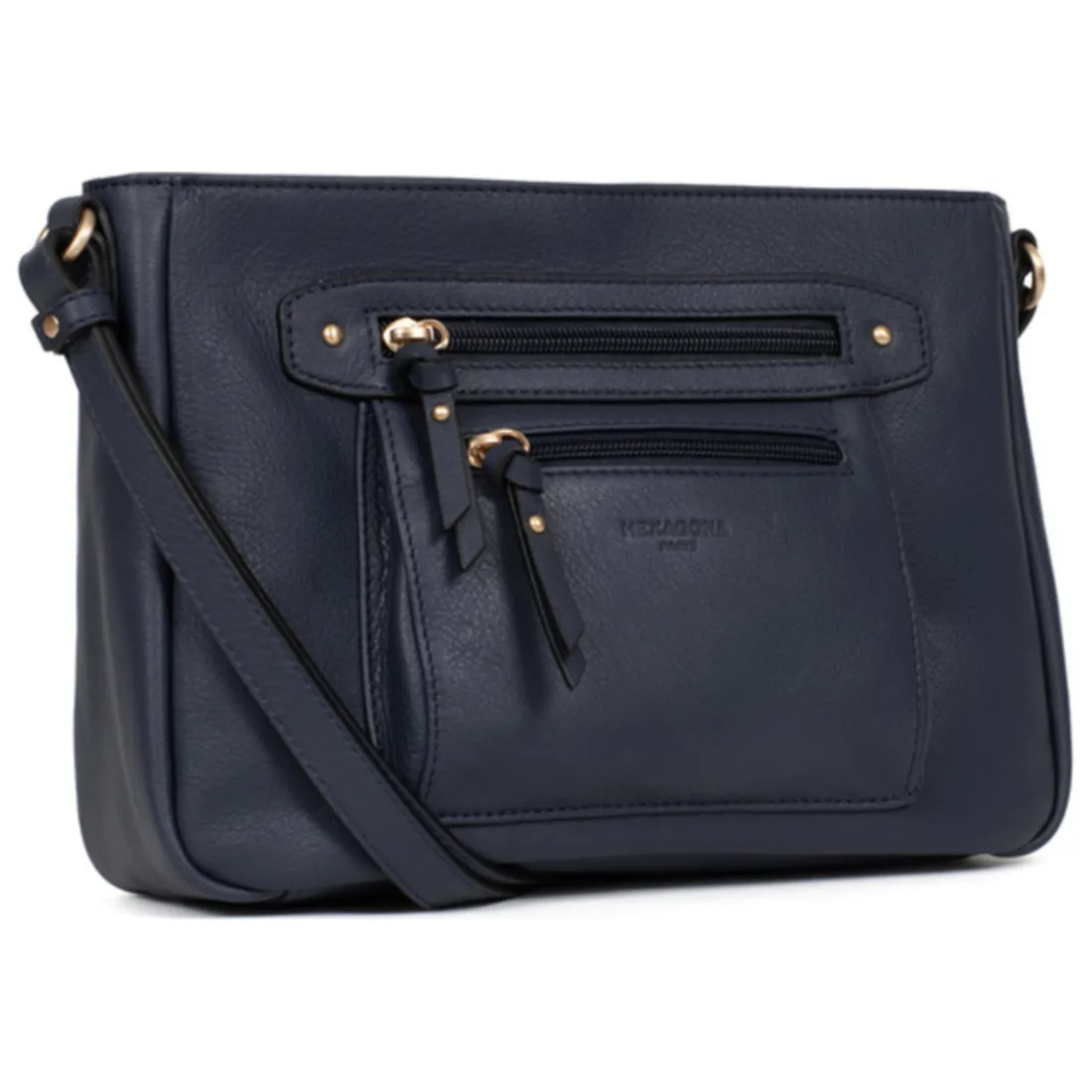 Sac porté travers TAIMA Bleu nuit en cuir Maia