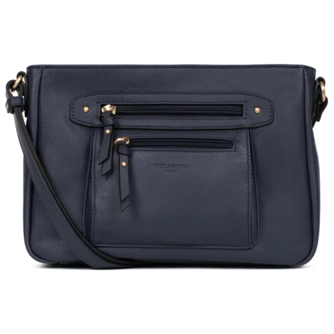 Sac porté travers TAIMA Bleu nuit en cuir Maia