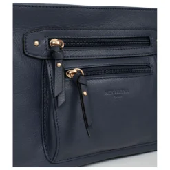 Sac porté travers TAIMA Bleu nuit en cuir Maia