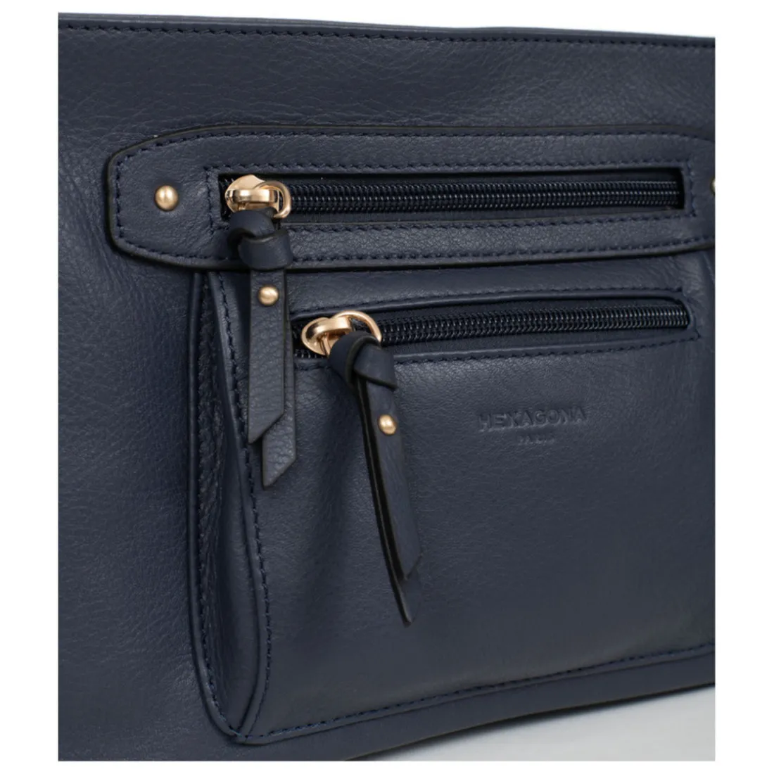 Sac porté travers TAIMA Bleu nuit en cuir Maia