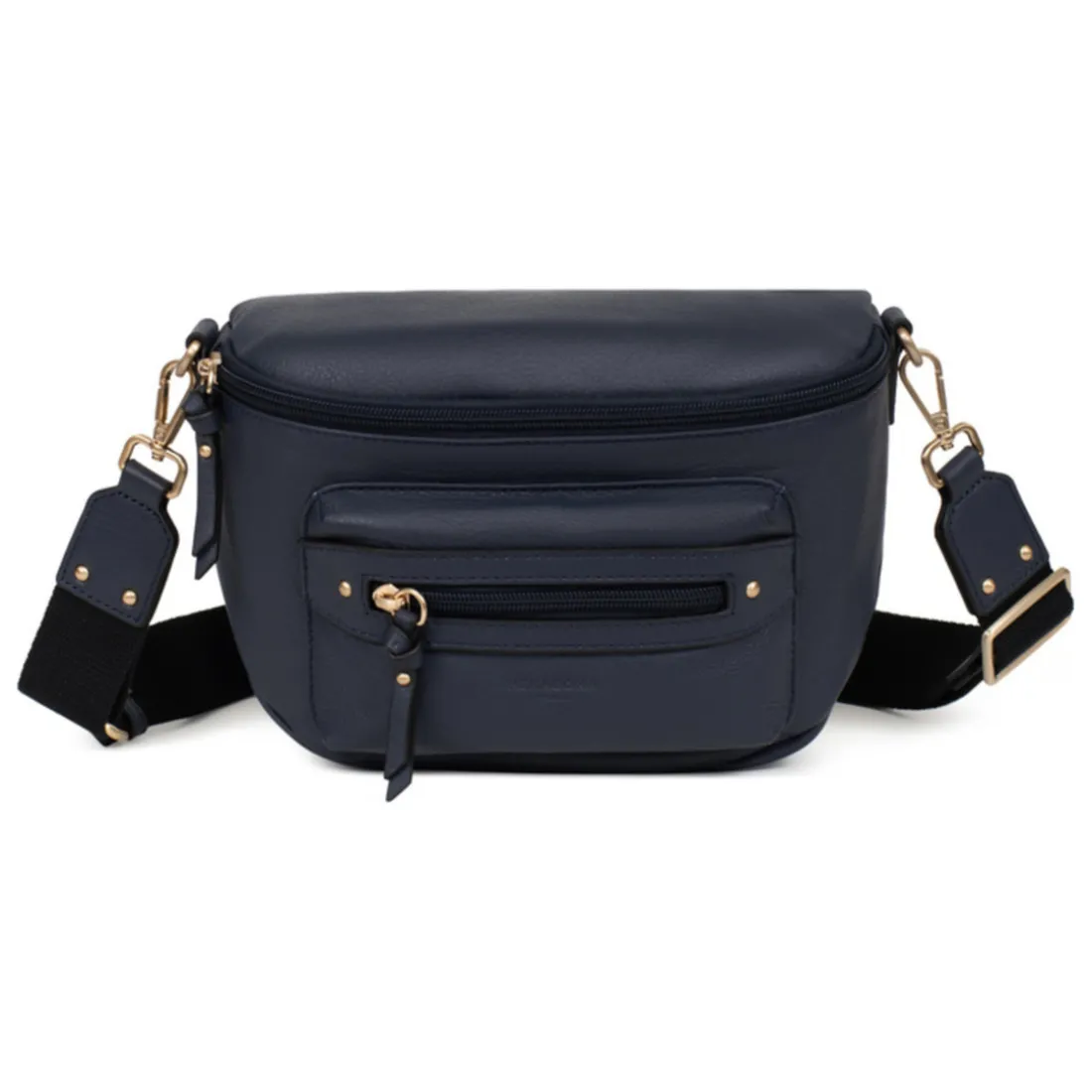 Sac porté travers TAIMA Bleu nuit en cuir Tess