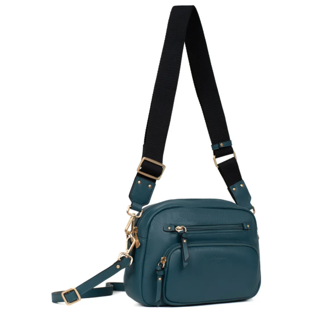 Sac porté travers TAIMA Bleu pétrole en cuir Xia