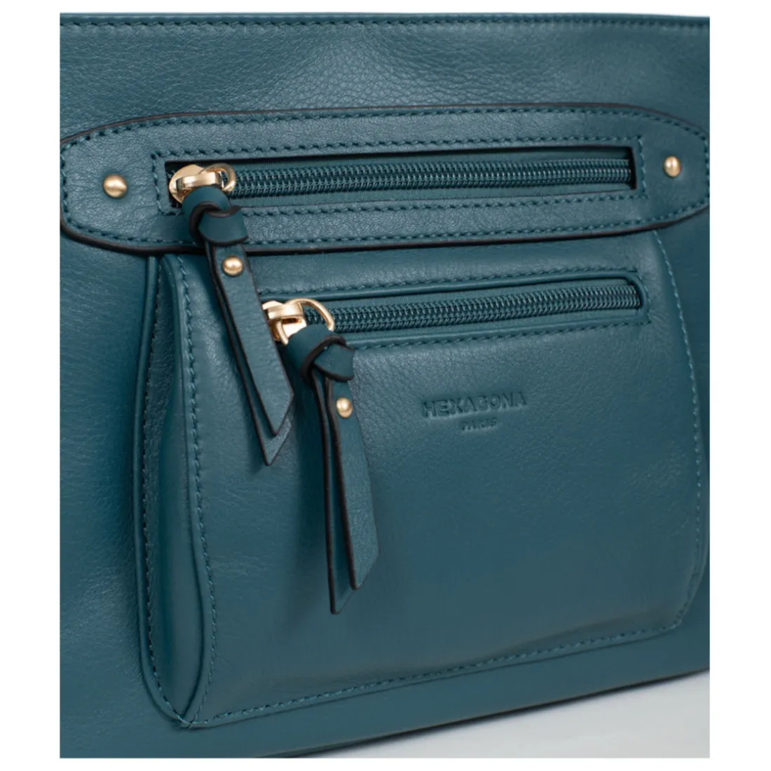 Sac porté travers TAIMA Bleu pétrole en cuir Gail