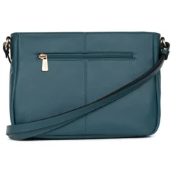 Sac porté travers TAIMA Bleu pétrole en cuir Gail