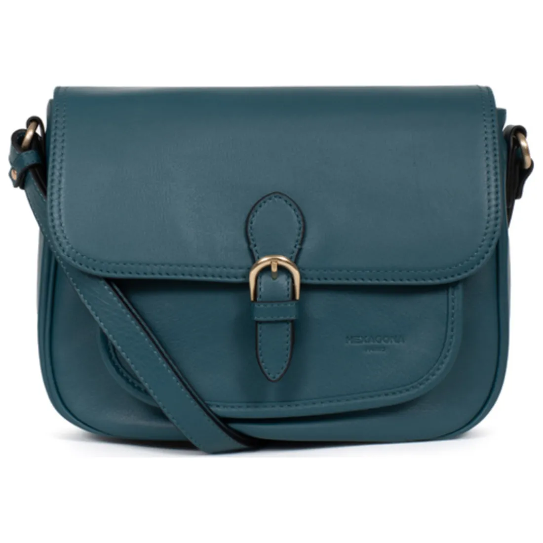 Sac porté travers TAIMA Bleu pétrole en cuir Elsie