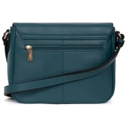 Sac porté travers TAIMA Bleu pétrole en cuir Elsie