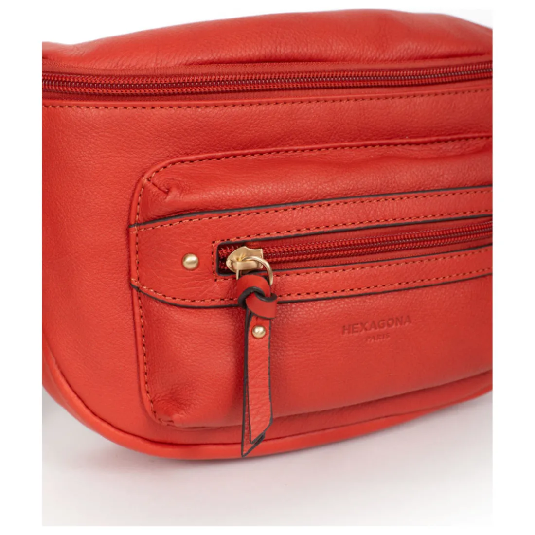 Sac porté travers TAIMA Orange en cuir Adele