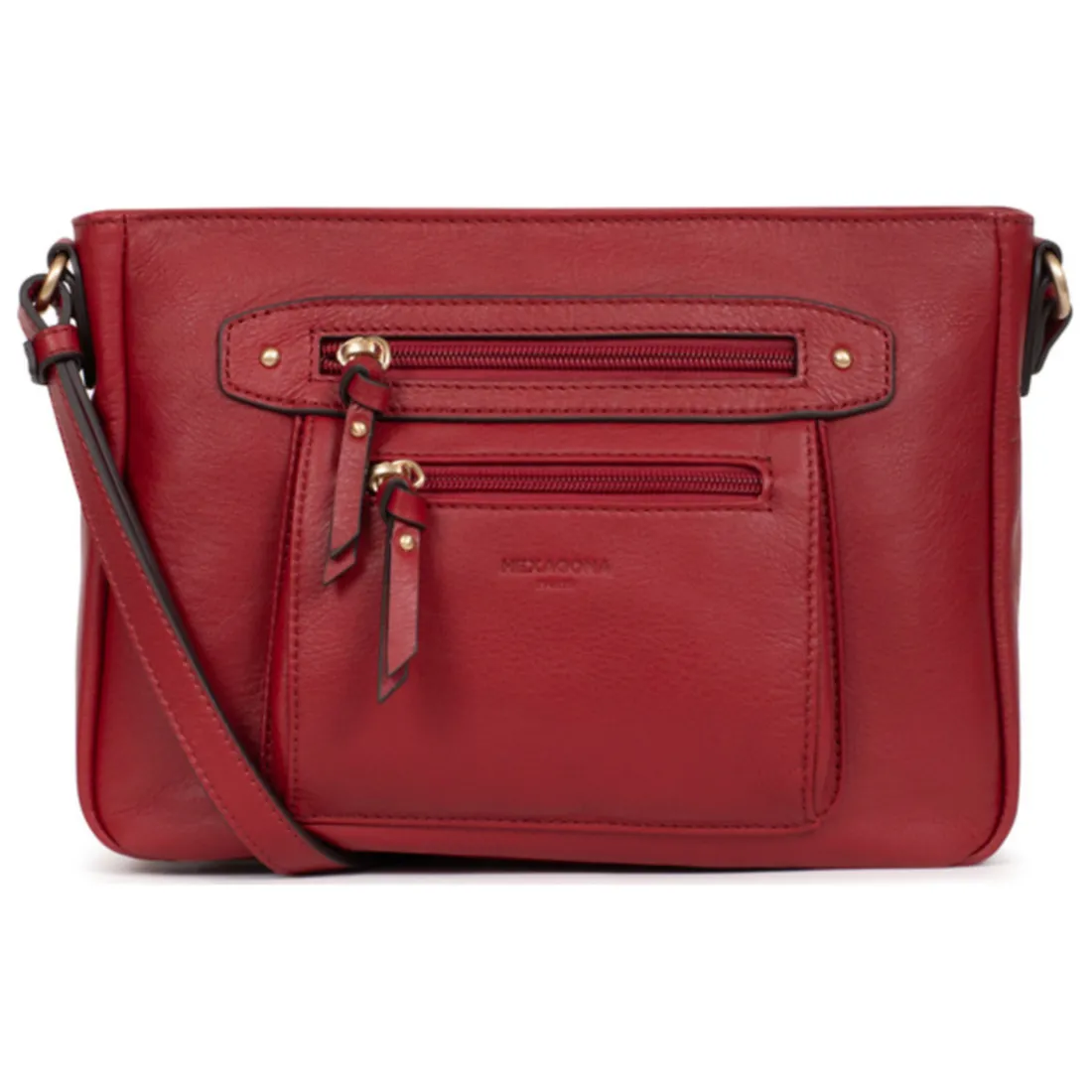 Sac porté travers TAIMA Rouge foncé en cuir Lena
