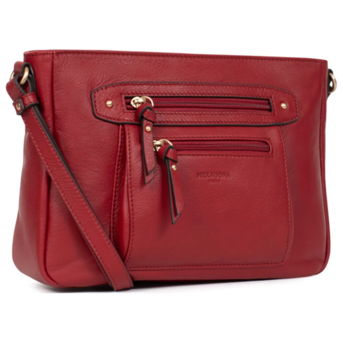 Sac porté travers TAIMA Rouge foncé en cuir Lena