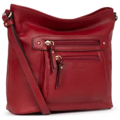 Sac porté travers TAIMA Rouge foncé en cuir Lia