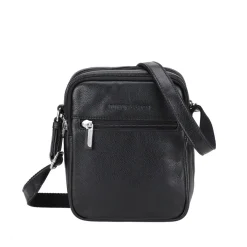 Sac porte travers en cuir noir