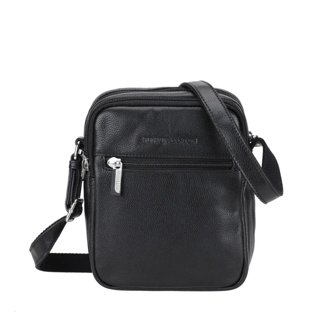 Sac porte travers en cuir noir