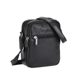 Sac porte travers en cuir noir