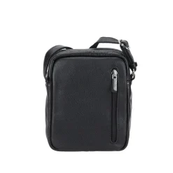 Sac porte travers en cuir noir