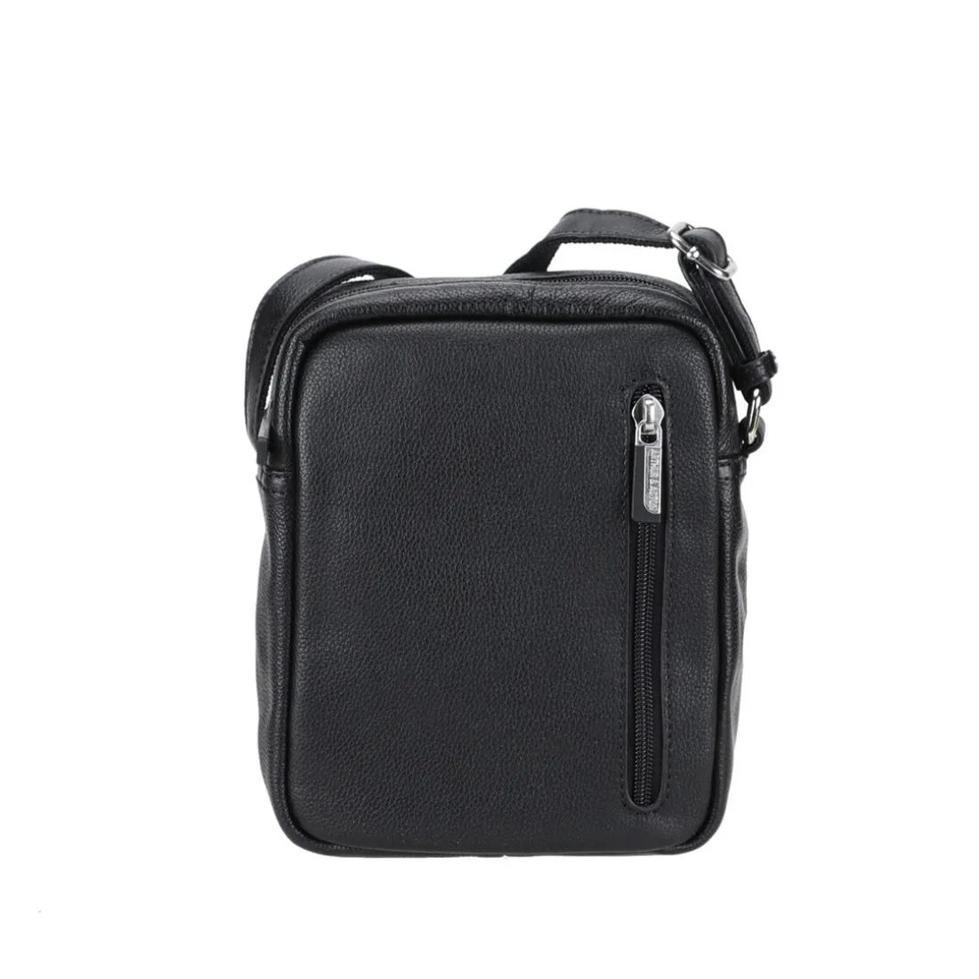 Sac porte travers en cuir noir