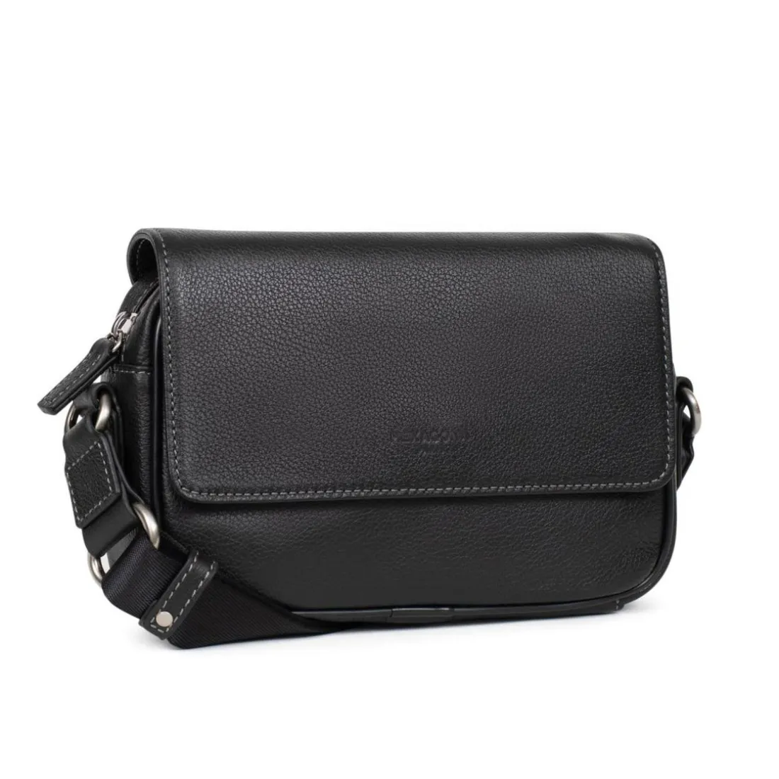 Sac reporter Cuir CONFORT Noir Queen