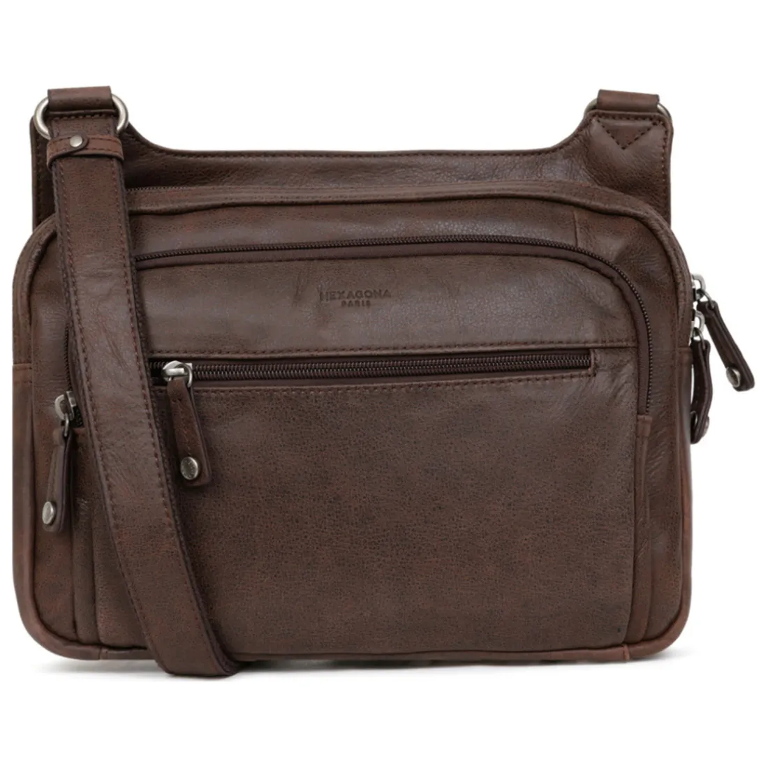 Sac reporter Cuir INSTINCT Marron Leo