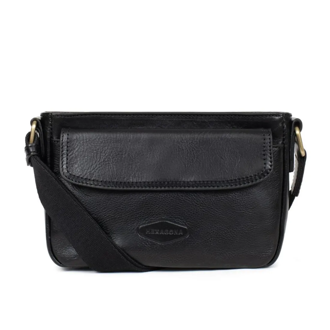Sac reporter Cuir STUART Noir Mila