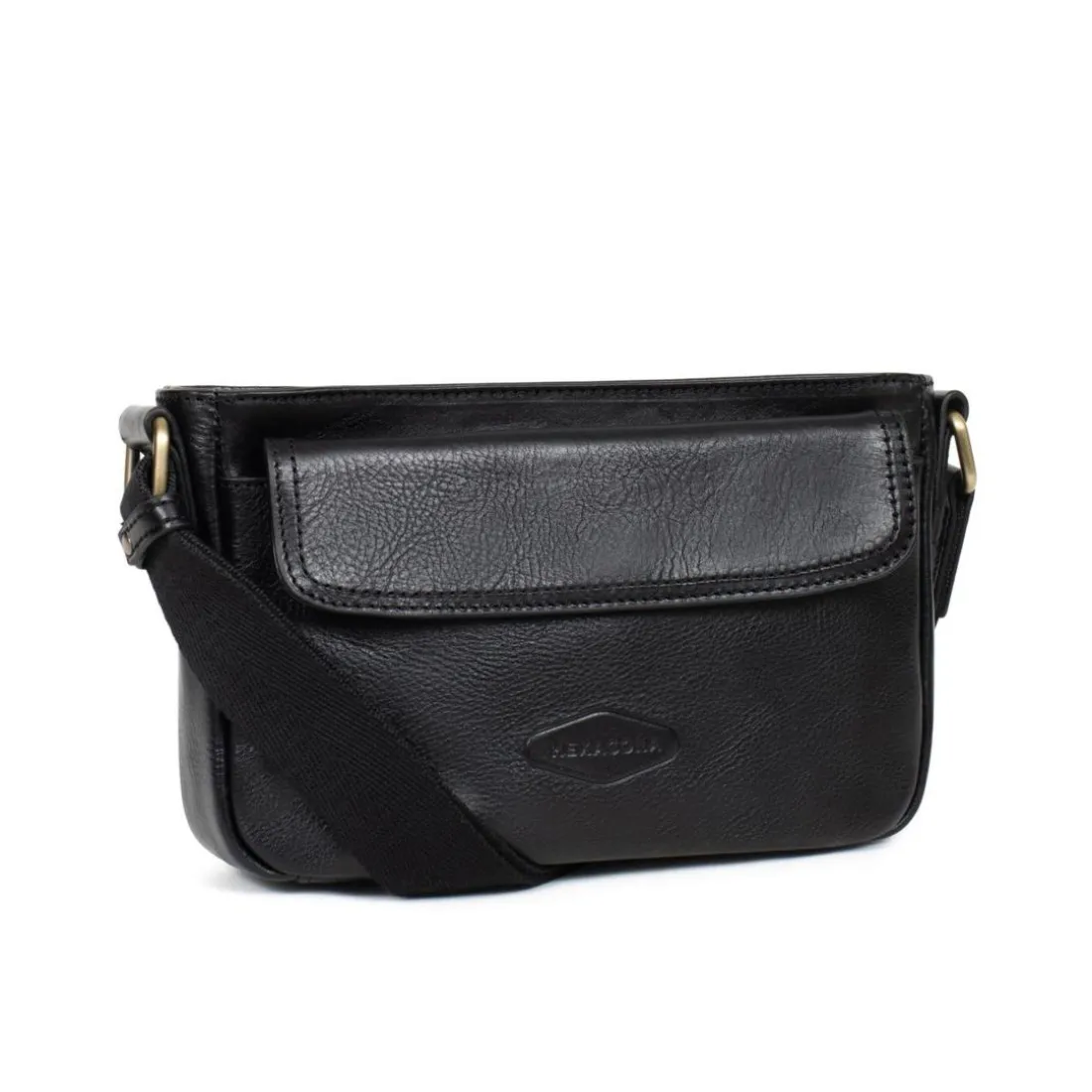 Sac reporter Cuir STUART Noir Mila