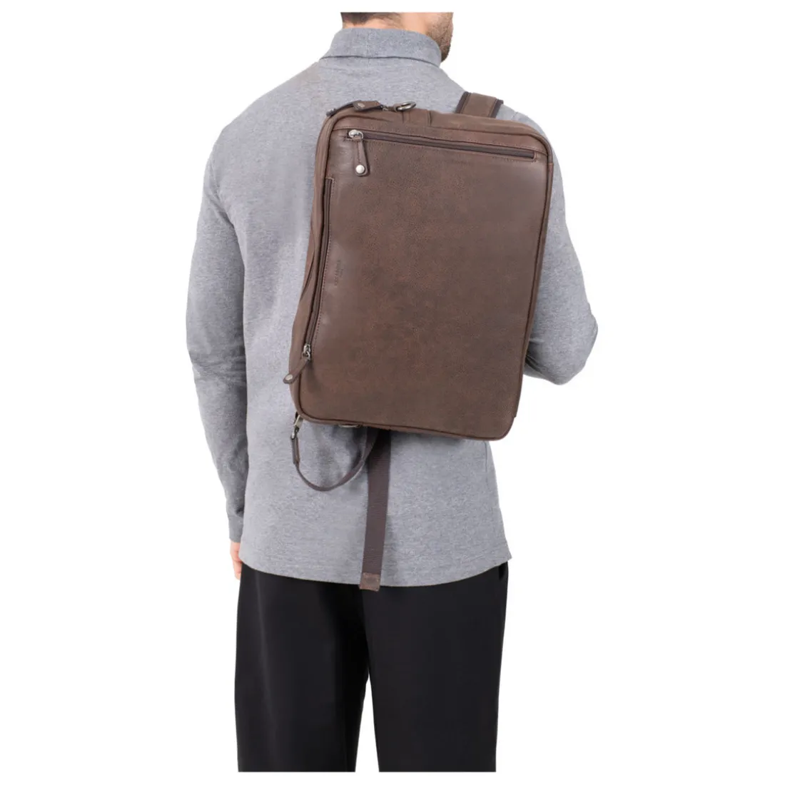 Sac transformable 13'' & A4 Cuir INSTINCT Marron