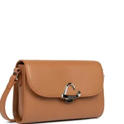 Sac trotteur A rabat avec fermoir S Sierra philos camel en cuir