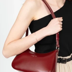 Sac trotteur Zippé Suave Ace bordeaux en cuir