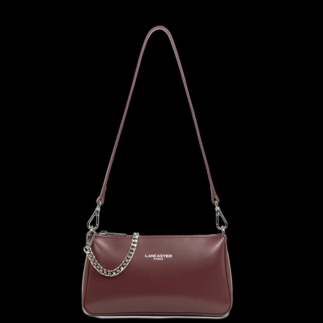 Sac trotteur Zippée Suave Even bordeaux en cuir