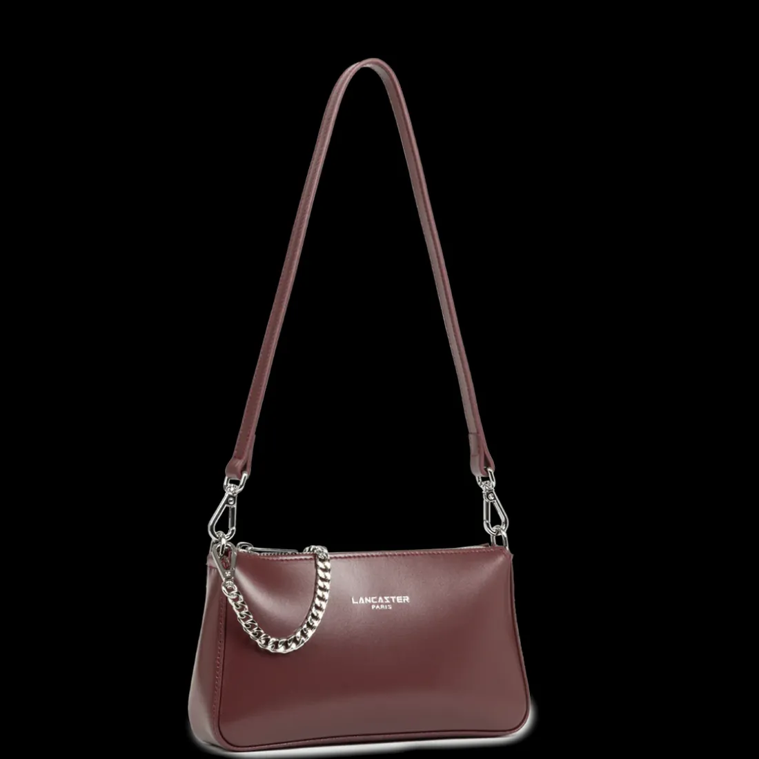Sac trotteur Zippée Suave Even bordeaux en cuir