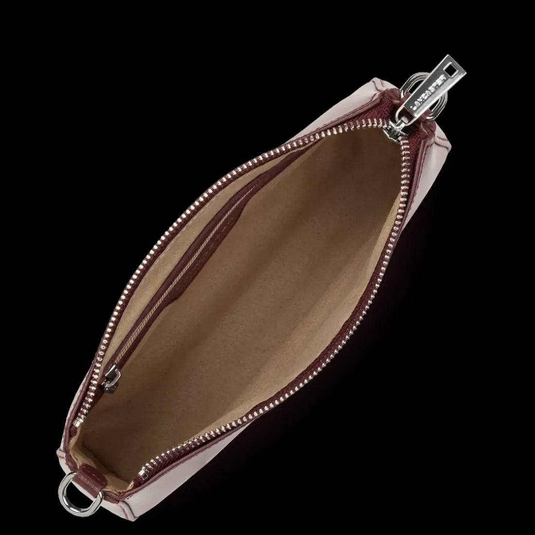 Sac trotteur Zippée Suave Even bordeaux en cuir