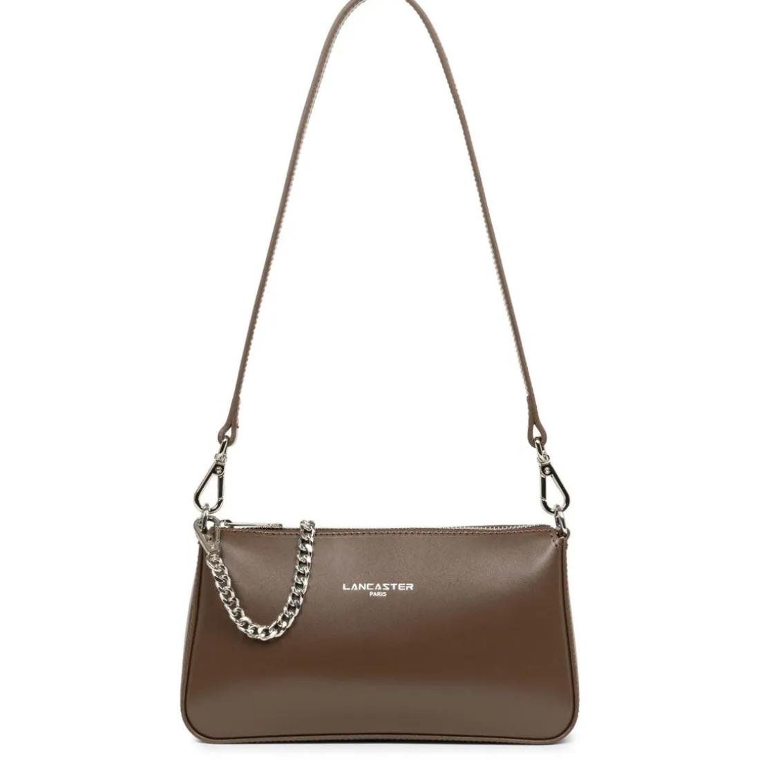Sac trotteur Zippée Suave Even kaki en cuir