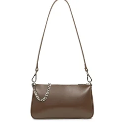 Sac trotteur Zippée Suave Even kaki en cuir