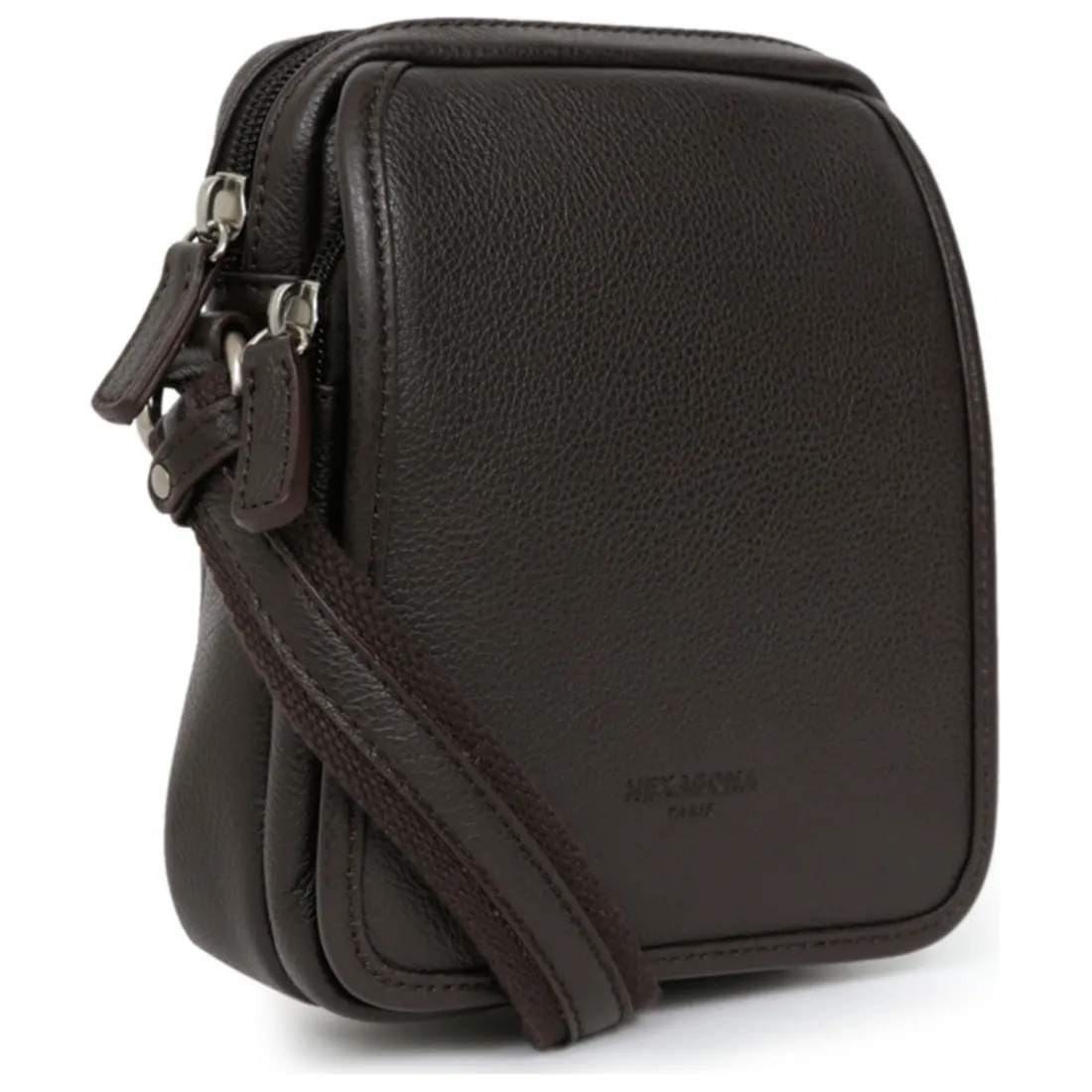 Sacoche Cuir CONFORT Marron foncé Leo