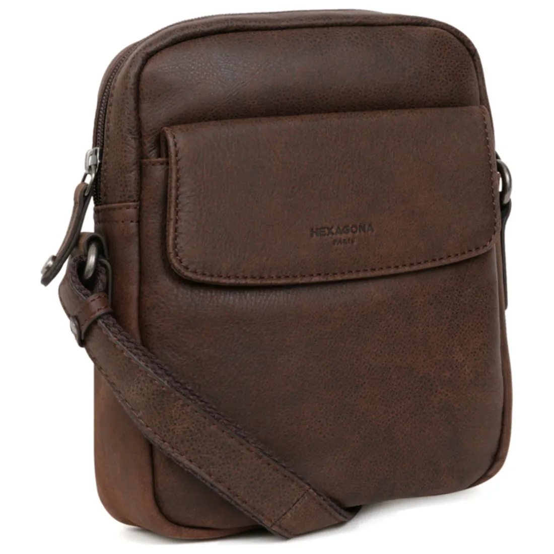 Sacoche Cuir INSTINCT Marron Aaron