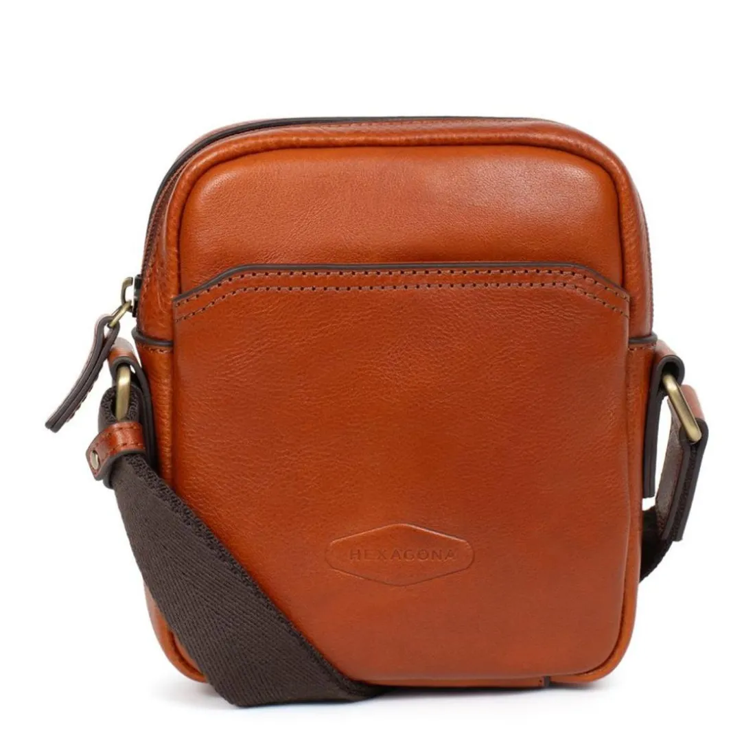 Sacoche Cuir STUART Cognac Ora