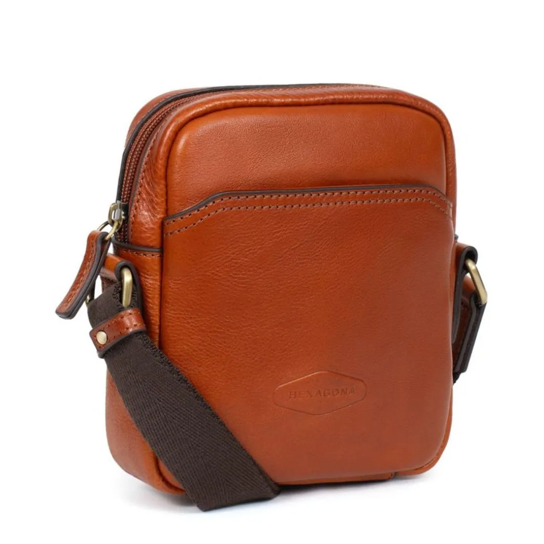 Sacoche Cuir STUART Cognac Ora