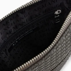 Sacoche messenger logo en métal homme noir