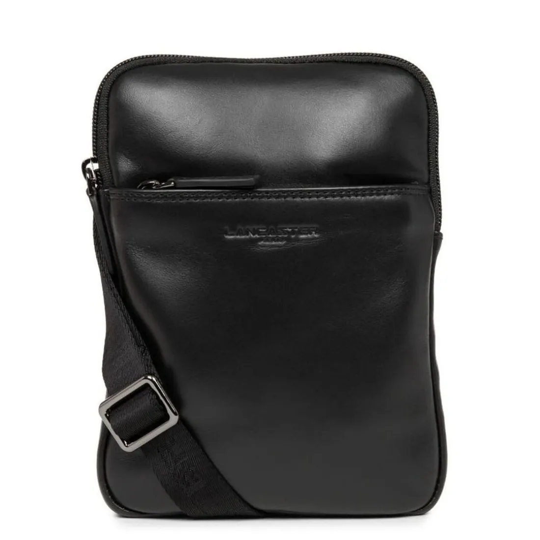 Sacoche zippée S Capital noir en cuir