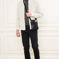 Sacoche zippée S Capital noir en cuir