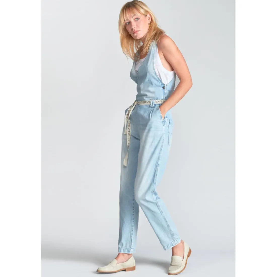 Salopette droit en jeans RIGA bleu Elise